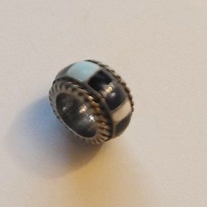 Brighton Blue Spacer bead and Heart stopper Bead